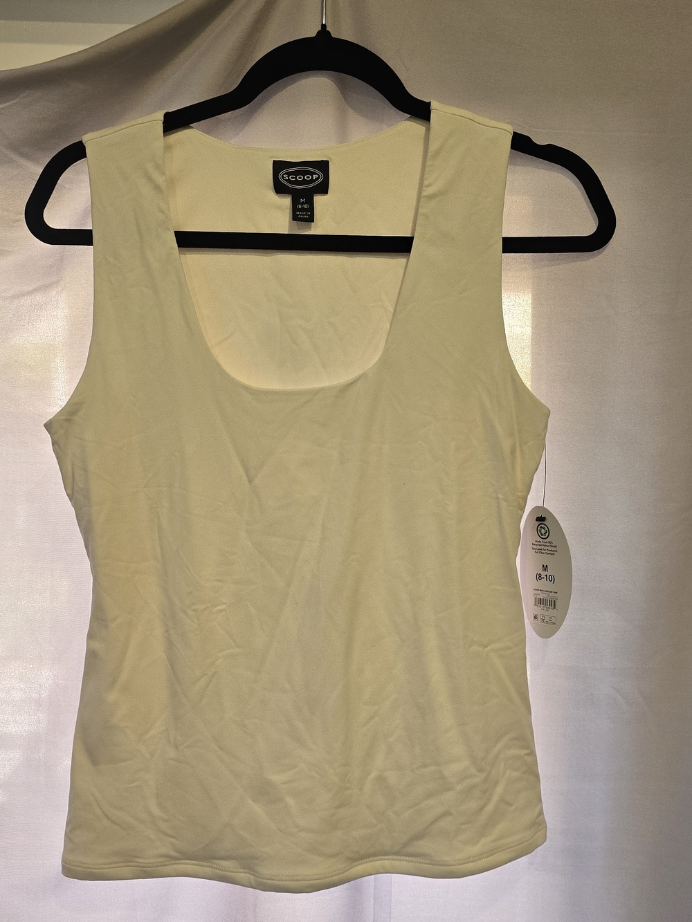 Scoop Neck Tank Top in Cream by Scoop